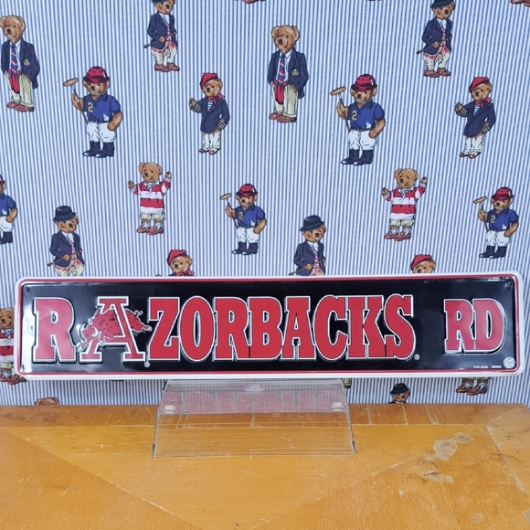 University of Arkansas Razorbacks NCAA Licensed embossed metal street sign 24×5 - Picture 1 of 6